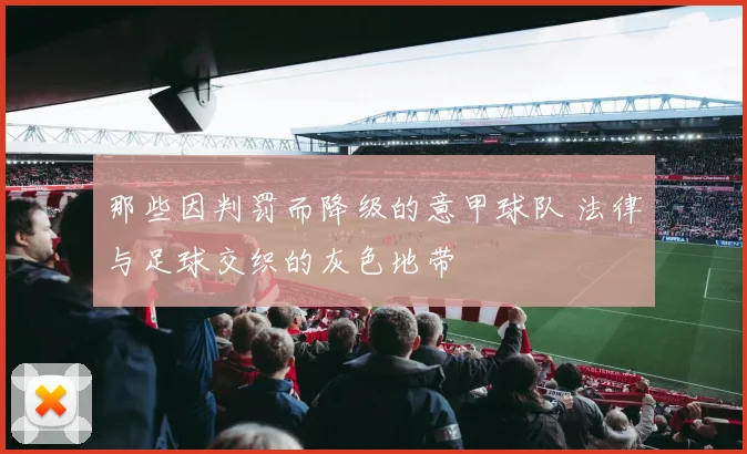 那些因判罚而降级的意甲球队 法律与足球交织的灰色地带